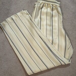 J. Crew Cream and Black Dress Pants with Pinstripe Pattern